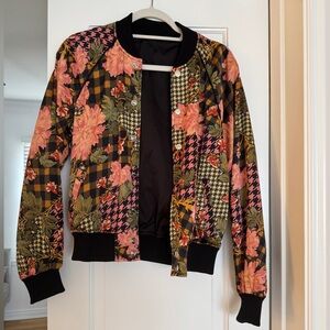 TELL YOUR FRIENDS bomber jacket in Monte print, size XS, excellent condition
